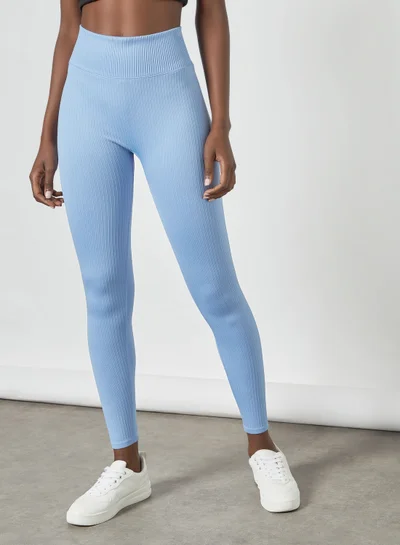 MANGO Seamless Leggings Blue