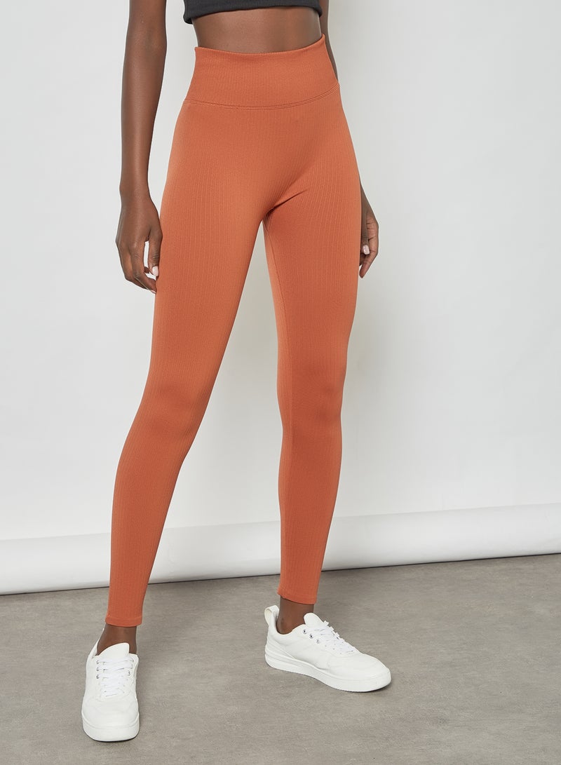 MANGO Seamless Leggings Orange - Image 1