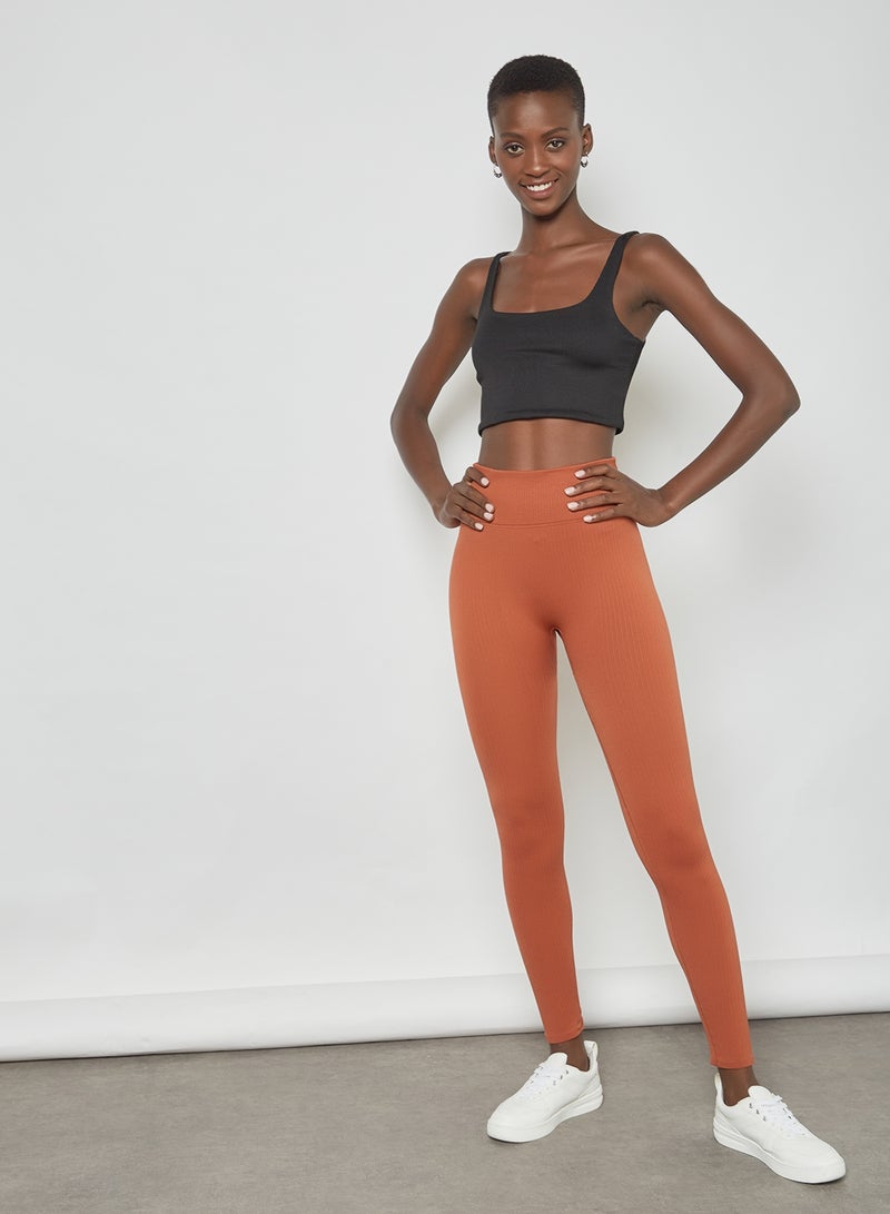 MANGO Seamless Leggings Orange - Image 3