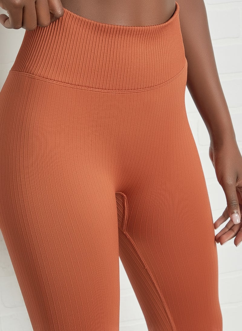 MANGO Seamless Leggings Orange - Image 4