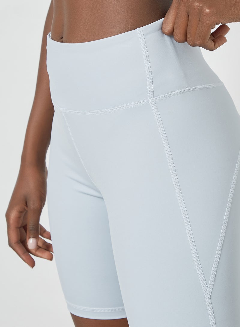 MANGO - Elasticated Sports Shorts Light Pastel Blue - Image 1