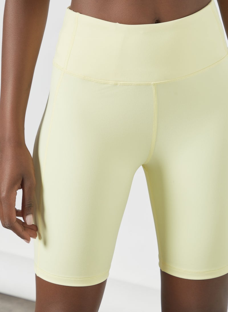 MANGO - Elasticated Sports Shorts Pastel Yellow - Image 1