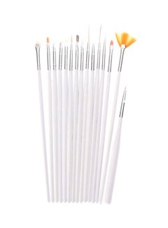 CYTHERIA 15-Piece Nail Art Decorations Manicure Tips Set White/Silver/Yellow 