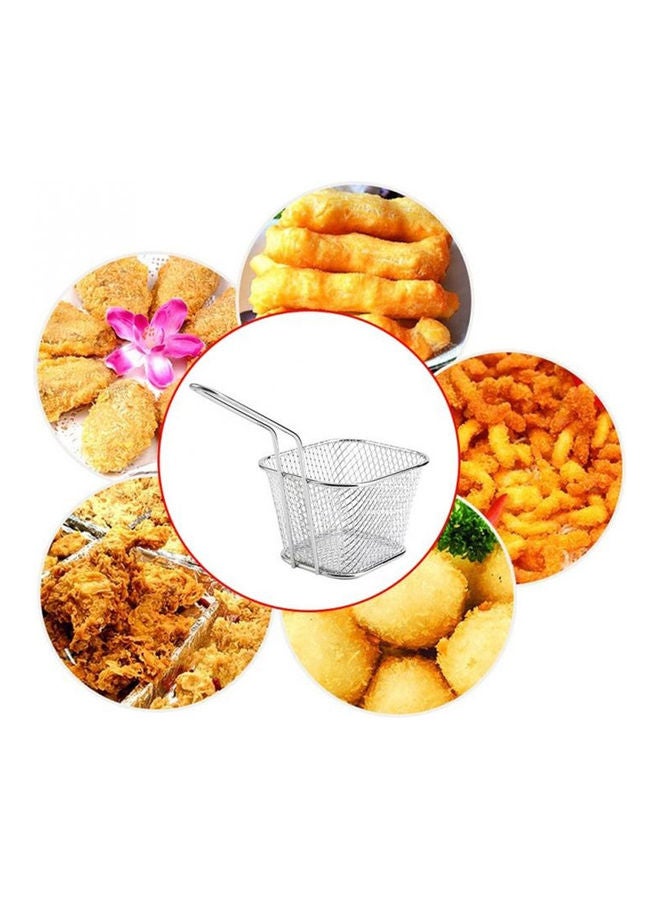 4-Piece Metal Frying Basket Set Silver 6x10cm - Image 2
