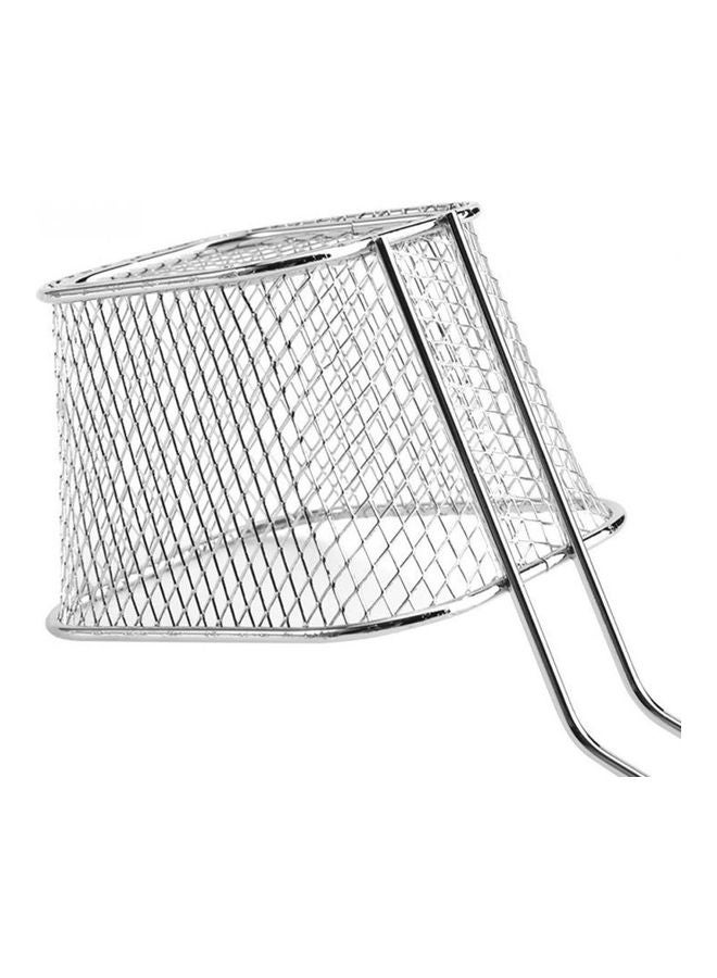 4-Piece Metal Frying Basket Set Silver 6x10cm - Image 3