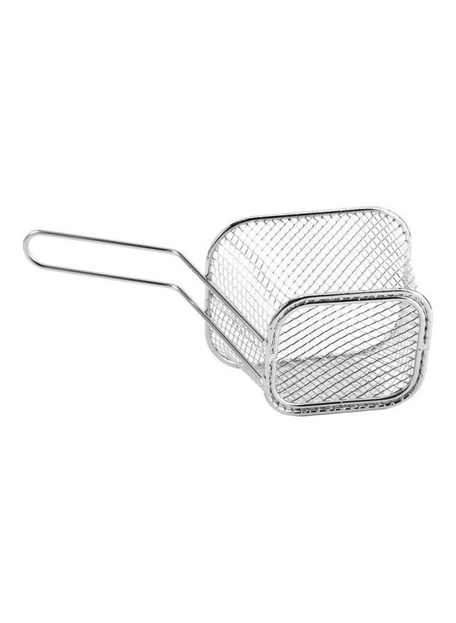 4-Piece Metal Frying Basket Set Silver 6x10cm - Image 4