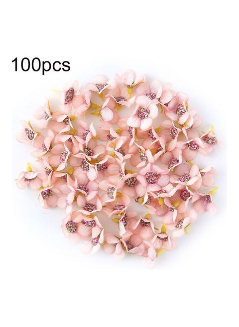 100-Piece Artificial Flower Set Pink/White