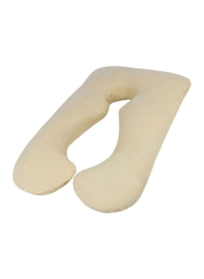 Fitness World U-Shaped Comfortable Maternity Pillow Microfiber Beige 75x125cm 