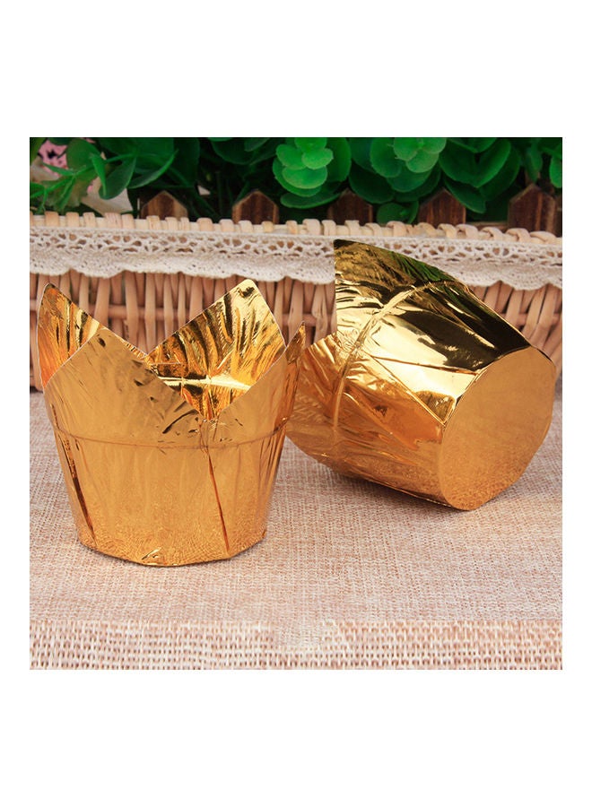 50-Piece Cupcake Liner Paper Set Gold - Image 2