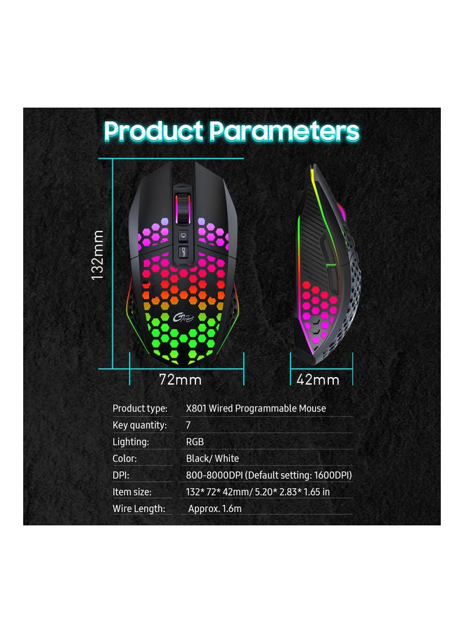 7 Programmable Buttons Wired RGB Gaming Mouse  - Image 5