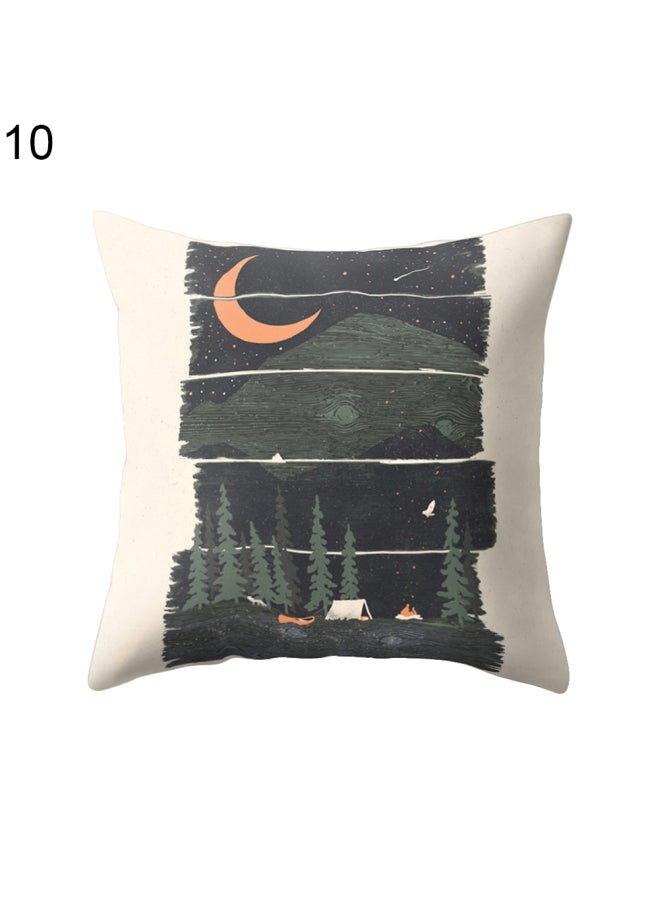 Moon Night Scene Square Pillow Case Cover polyester Multicolour 20x10x20cm