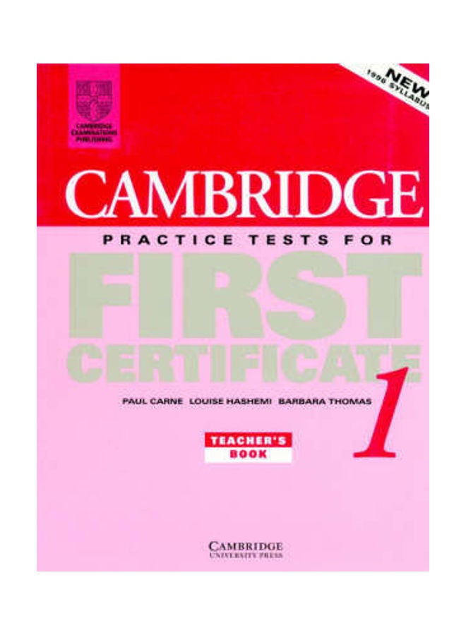 Cambridge Practice Tests for First Certificate 1 Teacher's book paperback english