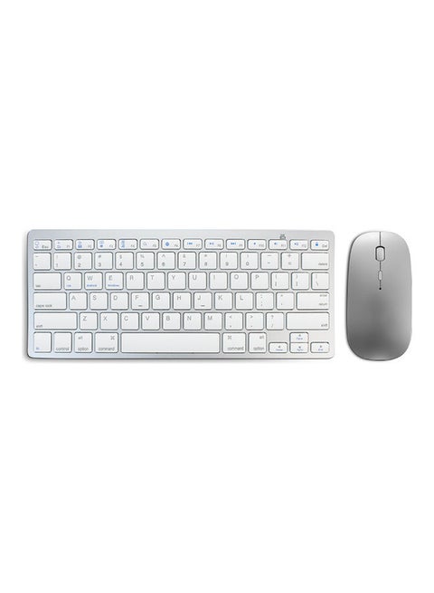 2-Piece Wireless Bluetooth Keyboard and Mouse Set Silver