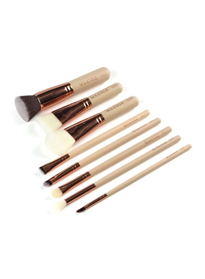 Sharpdo 8-Piece Makeup Brush Set Beige/Gold - Image 2