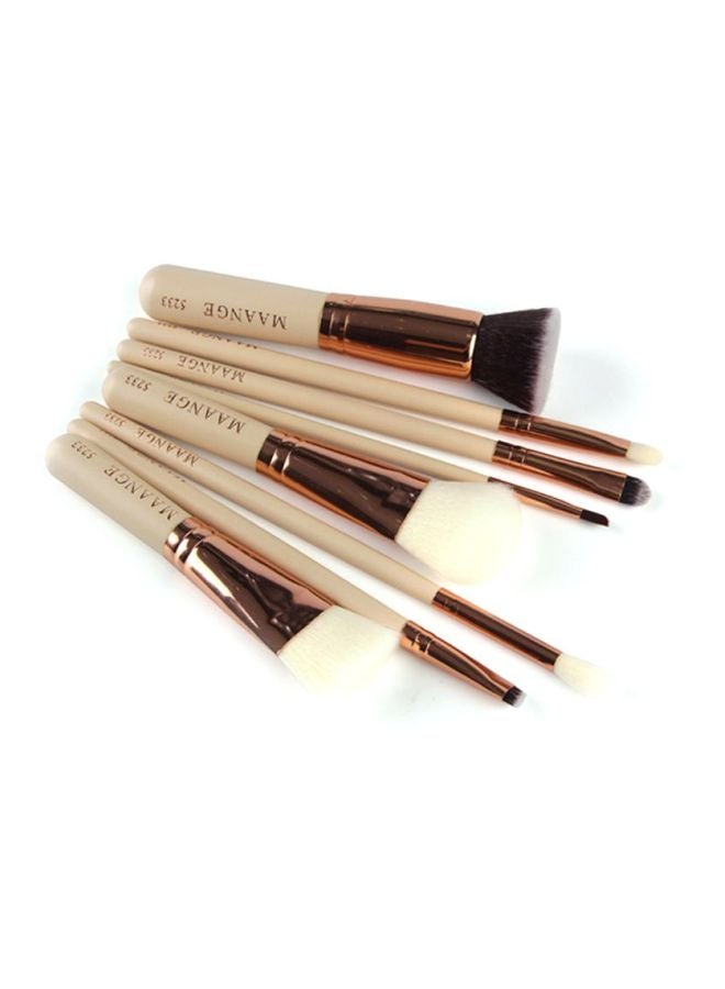 Sharpdo 8-Piece Makeup Brush Set Beige/Gold - Image 3