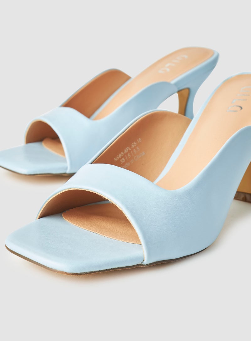 Aila - Casual Slip-On Heel Sandals Blue - Image 1