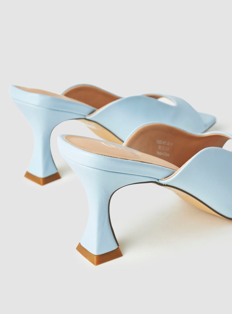 Aila - Casual Slip-On Heel Sandals Blue - Image 1
