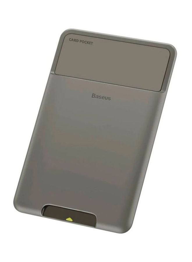 Baseus Back Stick Silicone Card Bag- Dark Grey  - Image 2