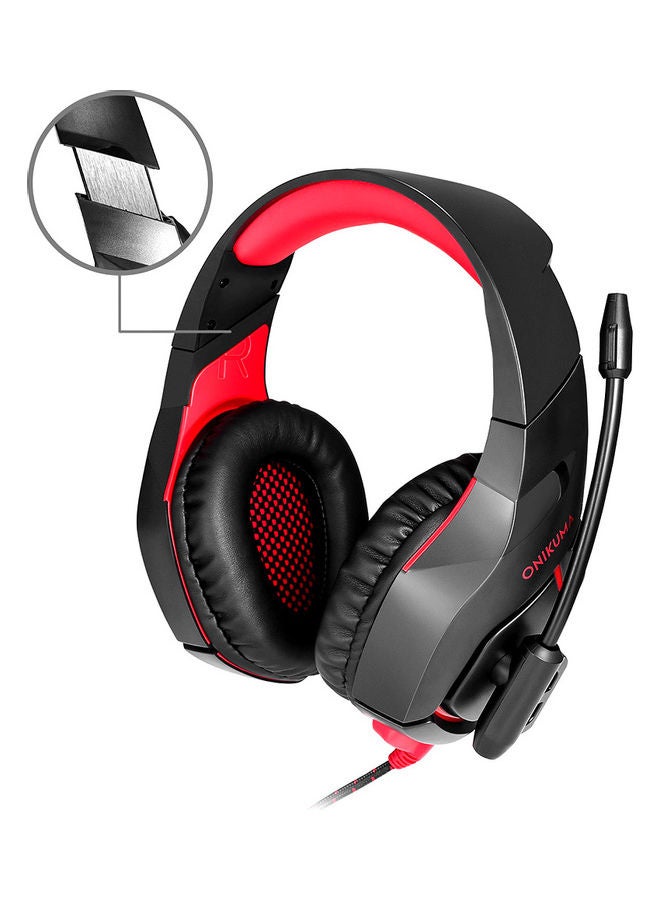 onikuma K1B Head-mounted Wired Gaming Headset With 50mm Driver Unit Noise Reduction Mic USB+Dual 3.5mm Ports - Image 4