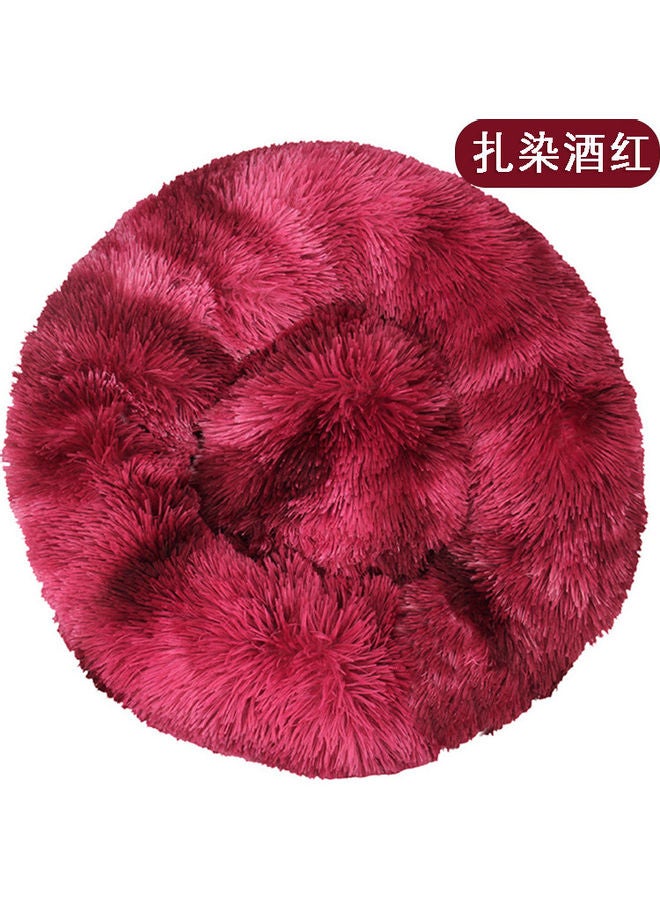 XiuWoo Anti Anxiety Faux Fur Donut Shape Dog or Cat Bed Red 40cm