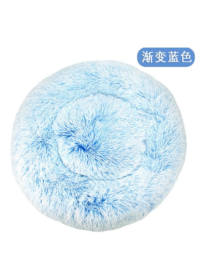 XiuWoo Anti Anxiety Faux Fur Donut Shape Dog or Cat Bed Light Blue 40cm