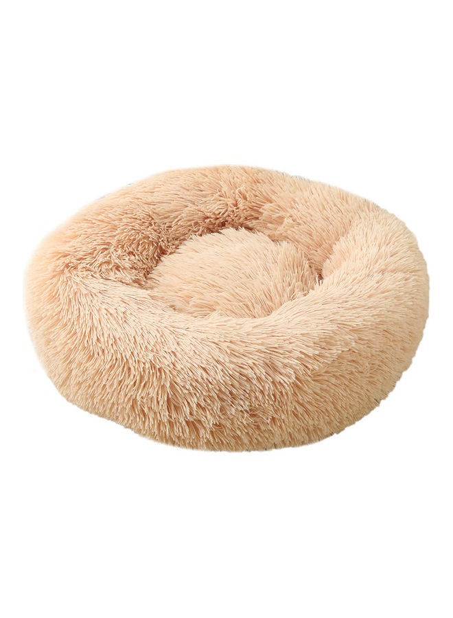 XiuWoo Anti Anxiety Faux Fur Donut Shape Dog or Cat Bed Beige 40cm