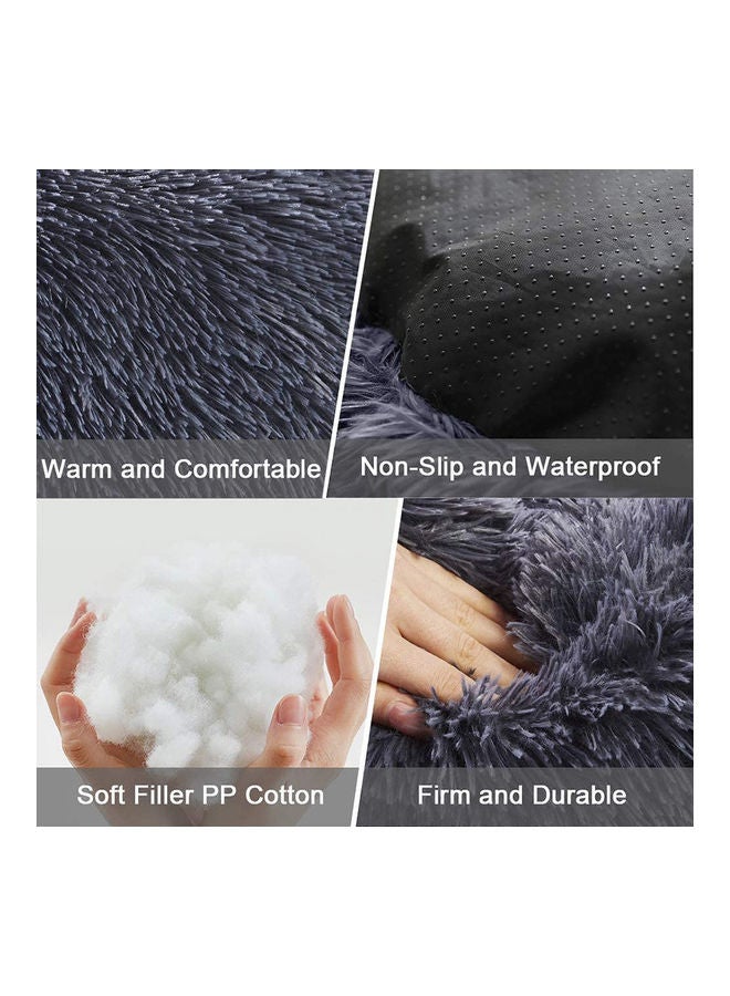 شو وو سرير للكلب أو القطة مضاد للقلق من الفرو الصناعي على شكل دونت أصفر 40سم - Image 3