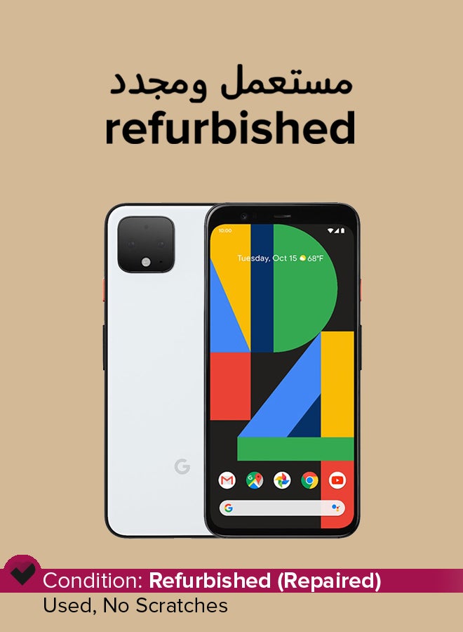 Google - Refurbished - Pixel 4 Dual SIM Clearly White (1 E-SIM) 6GB RAM 64GB 4G LTE - Image 1