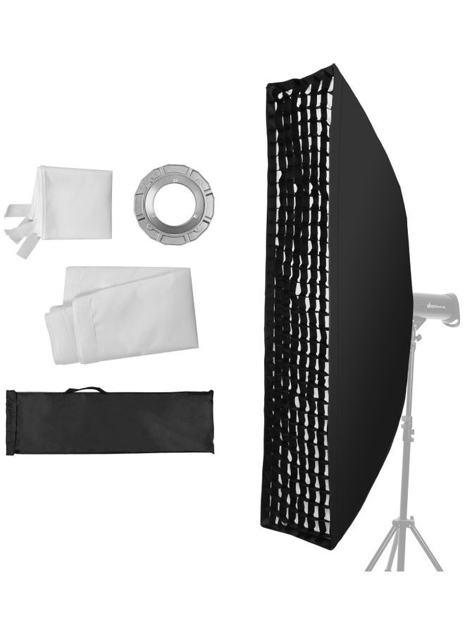 Portable Photography Strip Soft Box with Bowens Mount Removeable And Carrying Bag Black  - Image 1