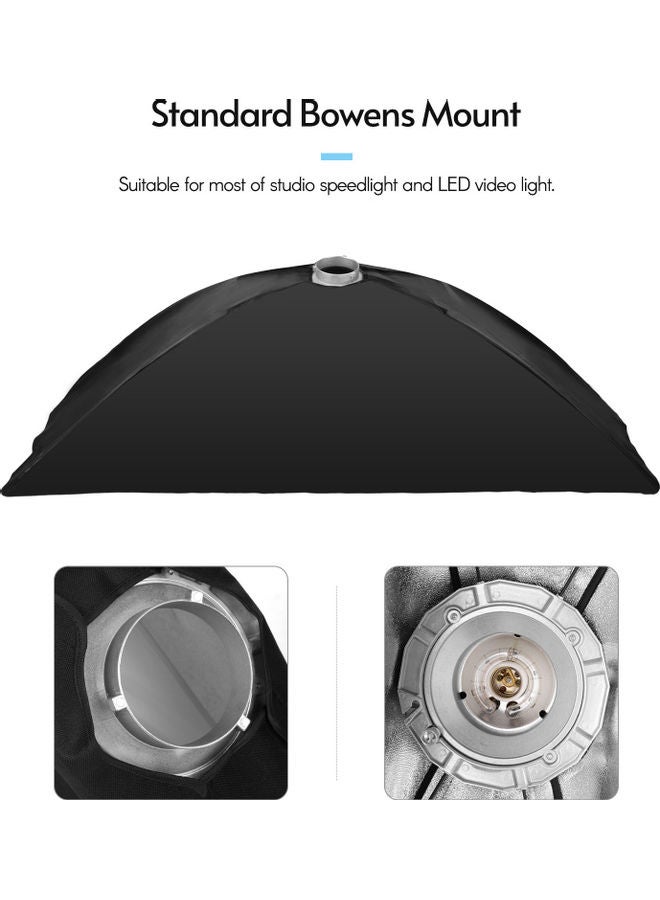 Portable Photography Strip Soft Box with Bowens Mount Removeable And Carrying Bag Black  - Image 5