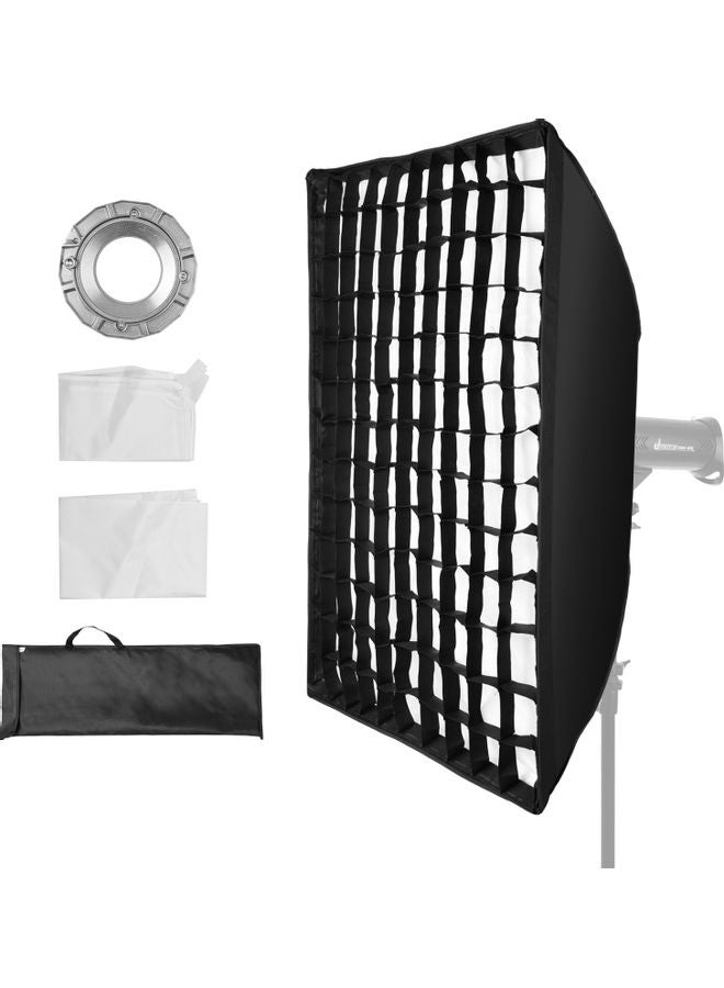 Portable Rectangular Photography Soft Box with Bowens Mount And Carrying Bag Black/White  - Image 1