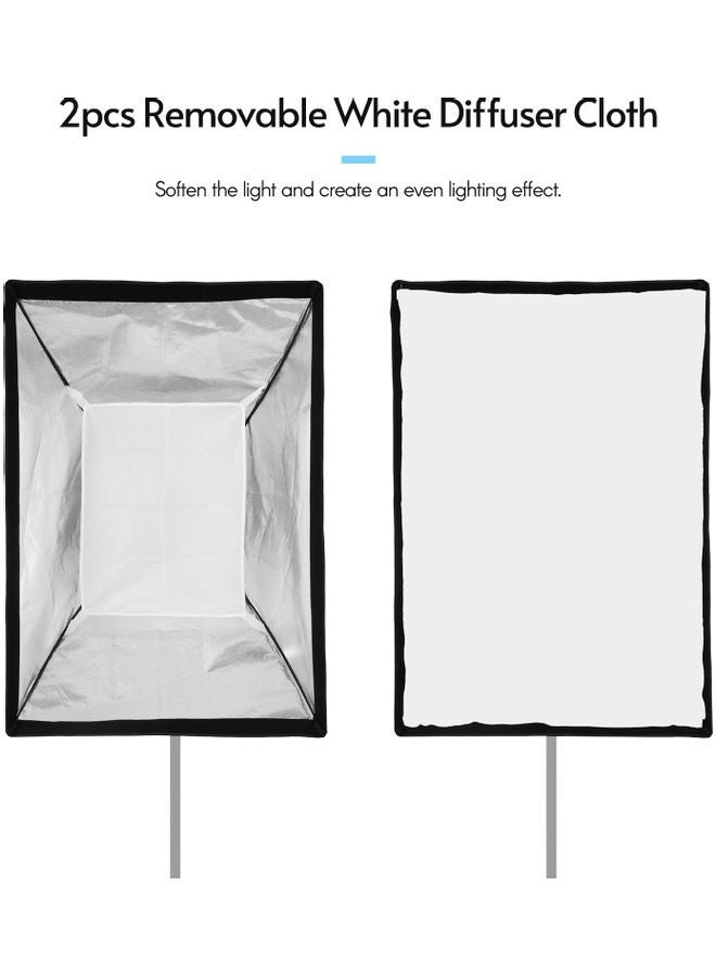 Portable Rectangular Photography Soft Box with Bowens Mount And Carrying Bag Black/White  - Image 3