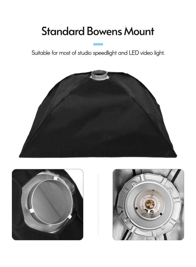 Portable Rectangular Photography Soft Box with Bowens Mount And Carrying Bag Black/White  - Image 4