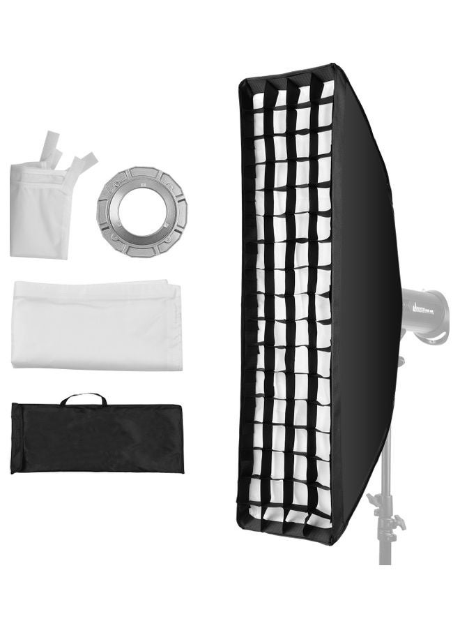 Portable Photography Strip Soft Box with Bowens Mount and Carrying Bag Black/White - Image 1