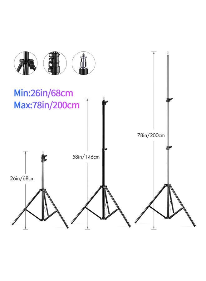 ANDOER Studio Photography Soft Box Lighting Kit APP Control with Carry Bag Black/White  - Image 2