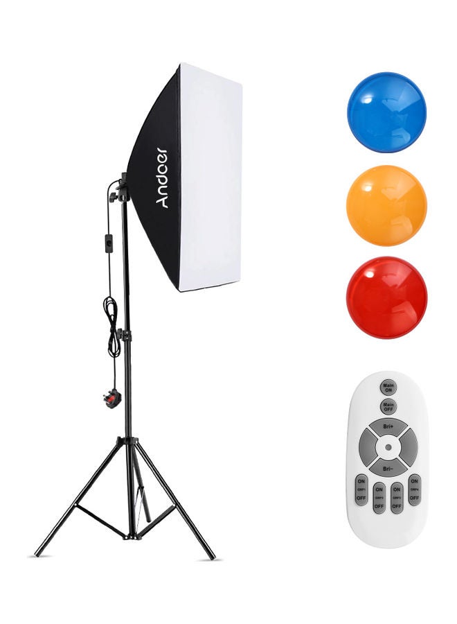 ANDOER Studio Photography Soft Box LED Light Kit With Remote Control Black  - Image 1
