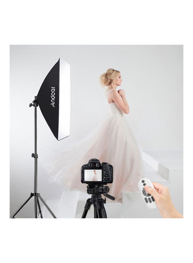 ANDOER Studio Photography Soft Box LED Light Kit With Remote Control Black  - Image 5