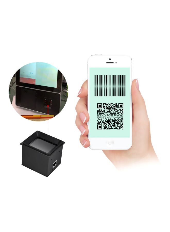 أيبيسي - ماسح باركود ضوئي بوحدة مدمجة 2D/Qr/1D مع كابل USB أسود - Image 1