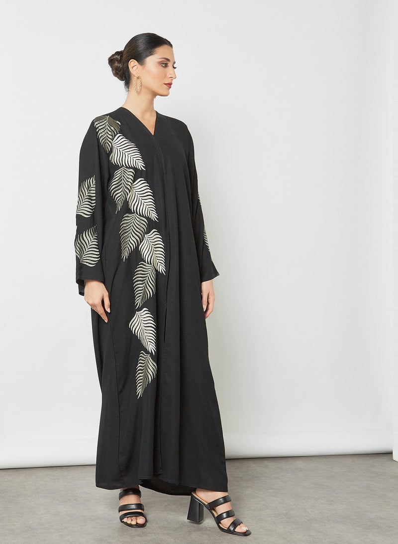 بوسني عباية مطرزة مع حجاب متناسق أسود - Image 3