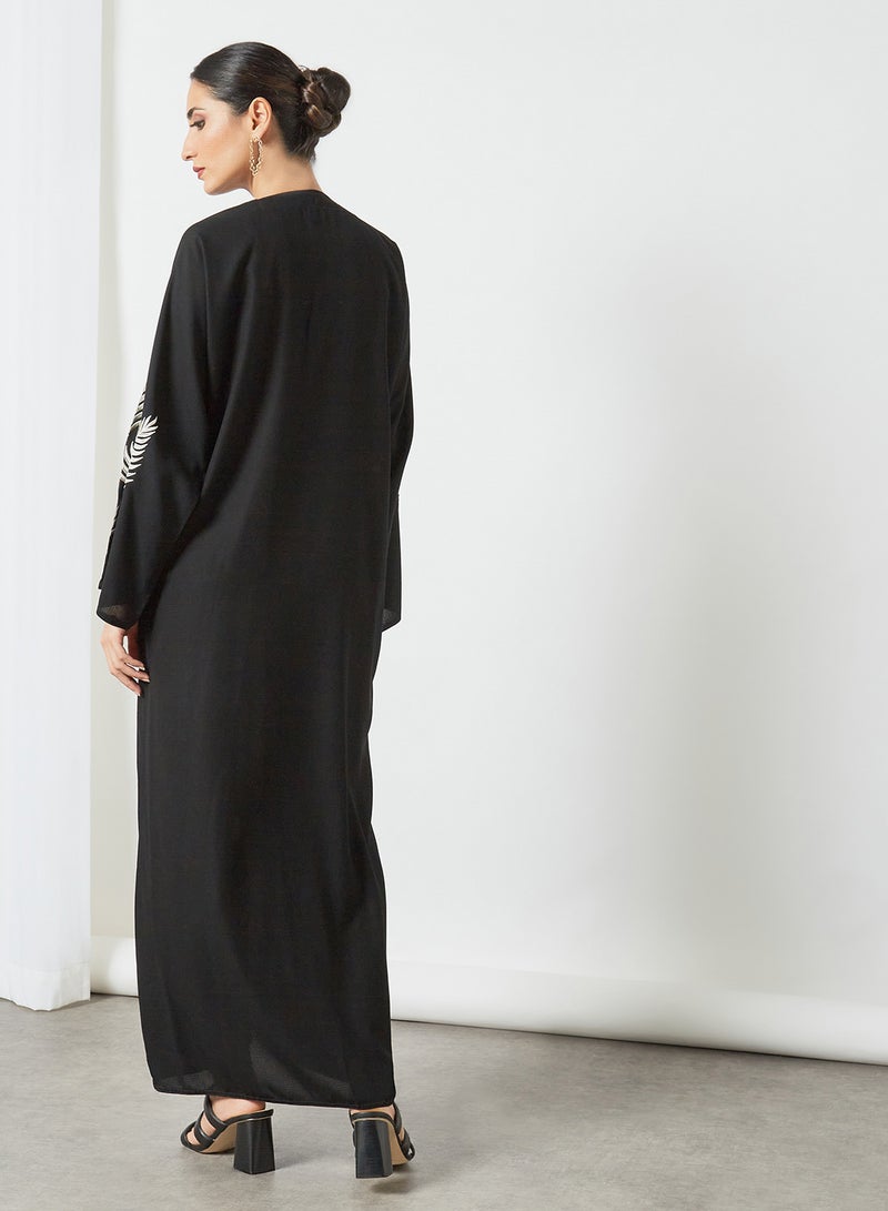 بوسني عباية مطرزة مع حجاب متناسق أسود - Image 2