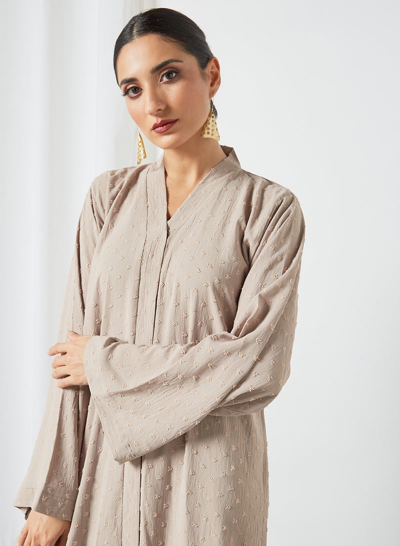 Bousni Comfortable Stylish Abaya Beige  - Image 4