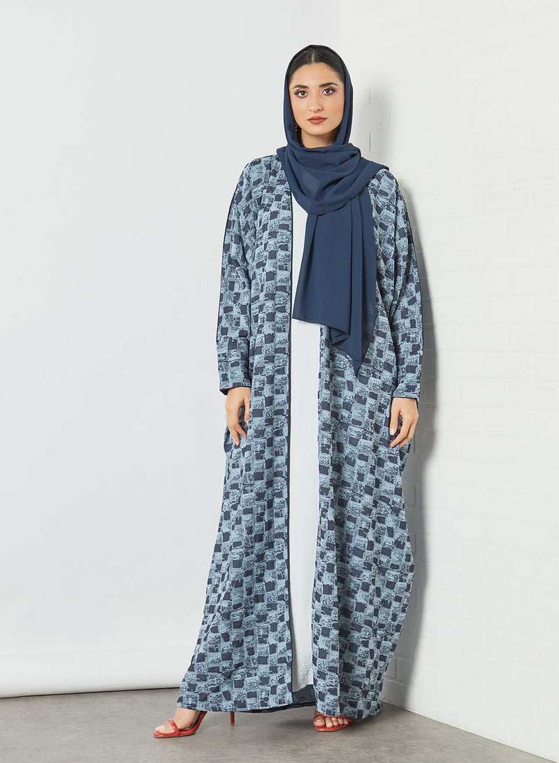 Comfortable Stylish Abaya Blue - v1622211988/N46998680V_3