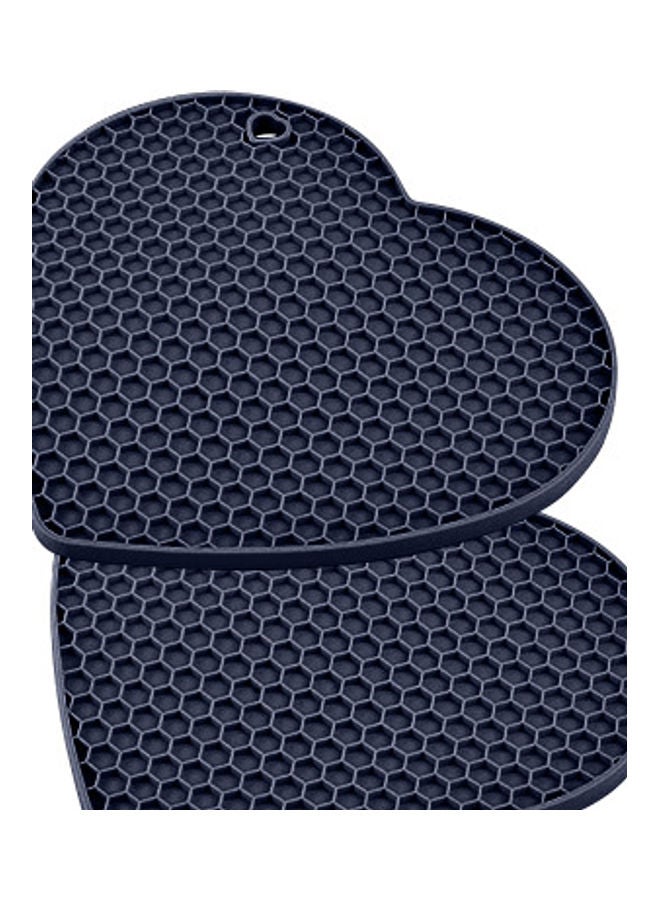 2-Pair Heart-Shaped Silicone Honeycomb and Placemat Glove Set Blue - Image 2
