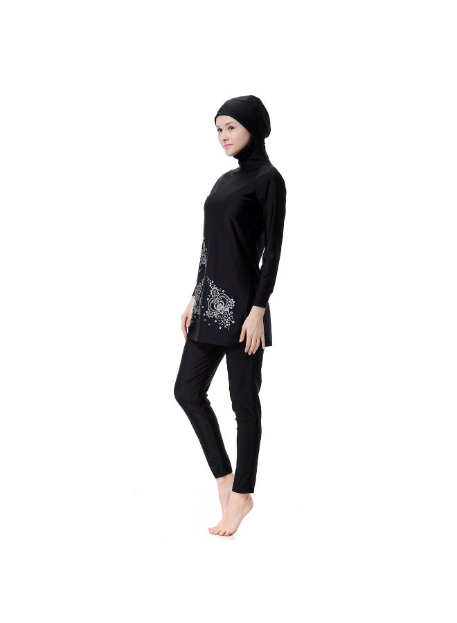 لباس سباحة عصري بتغطية كاملة أسود  - Image 5