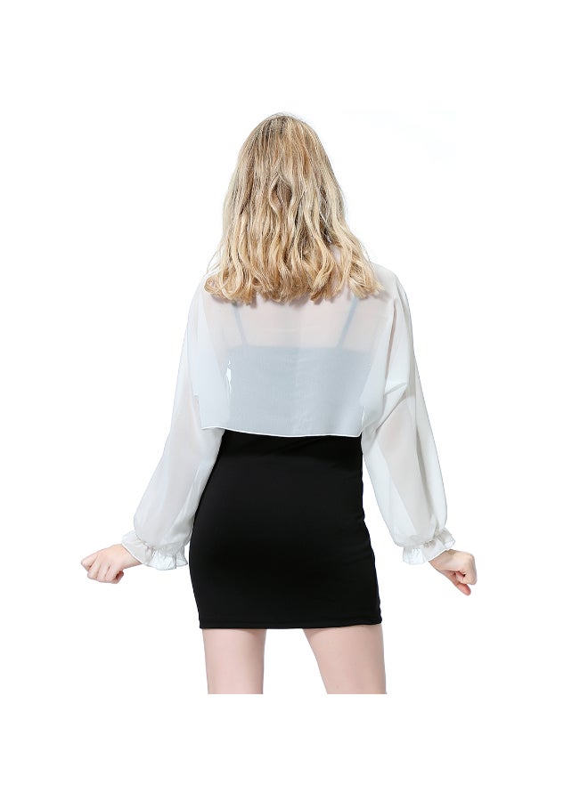 Raglan Sleeve Shawl White - Image 3
