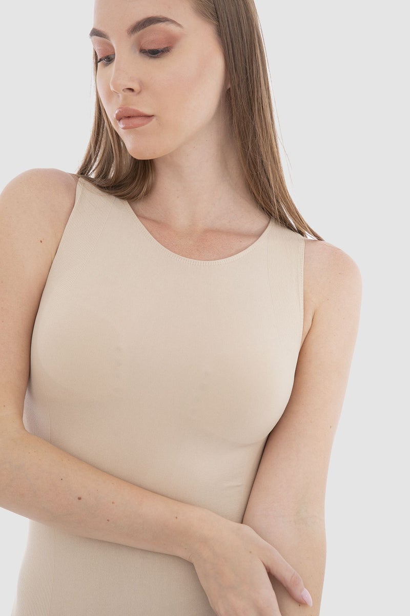 Carina Casual Plain Basic Body Wear Microfibre Med Beige  - Image 4
