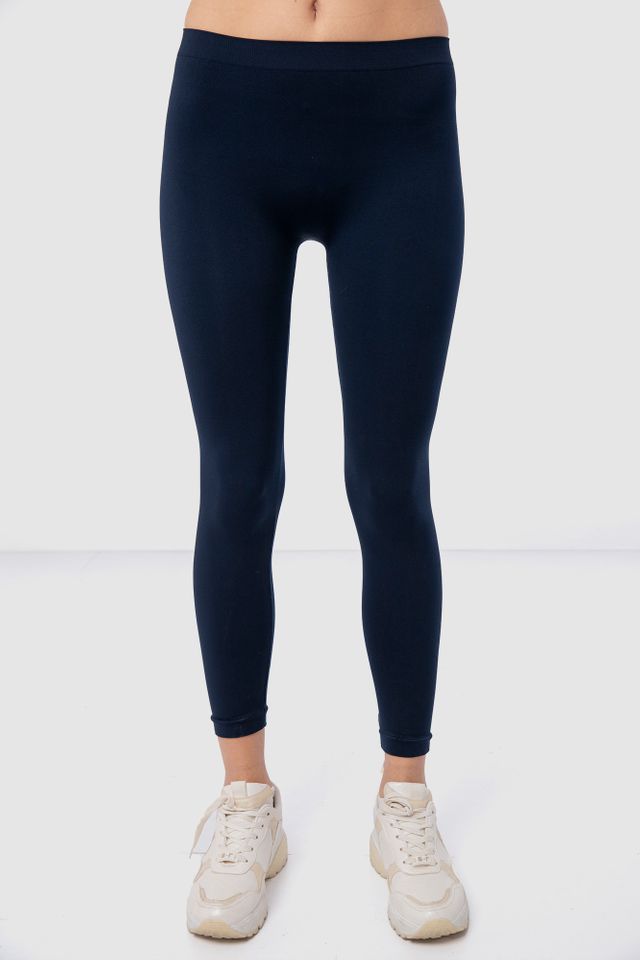 كارينا Casual Plain Basic Leggings Navy - Image 2