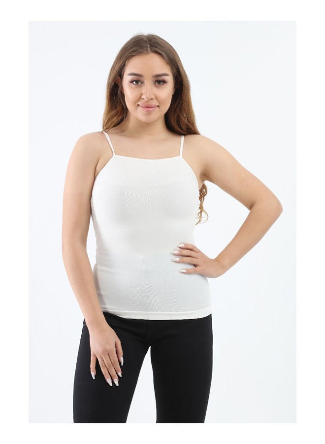 Carina Casual Plain Basic Body Wear Microfibre Camis Off White  - Image 1