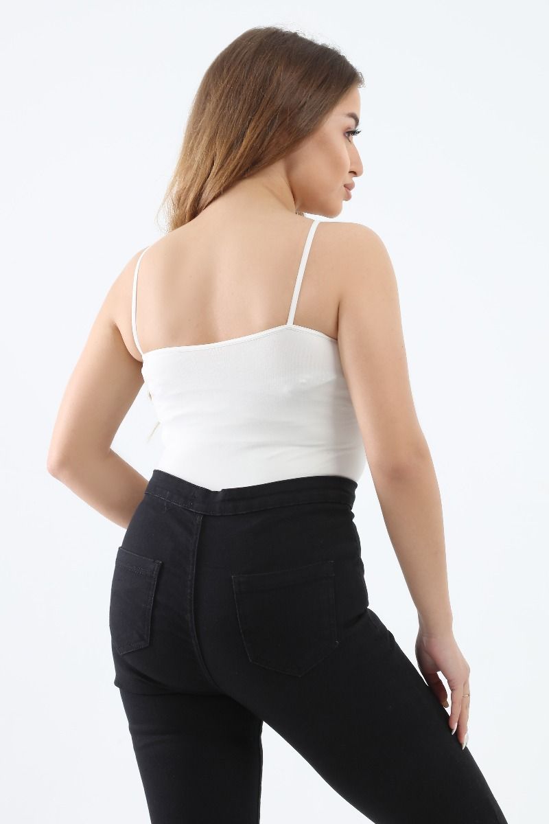 Carina Casual Plain Basic Body Wear Microfibre Camis Off White  - Image 4