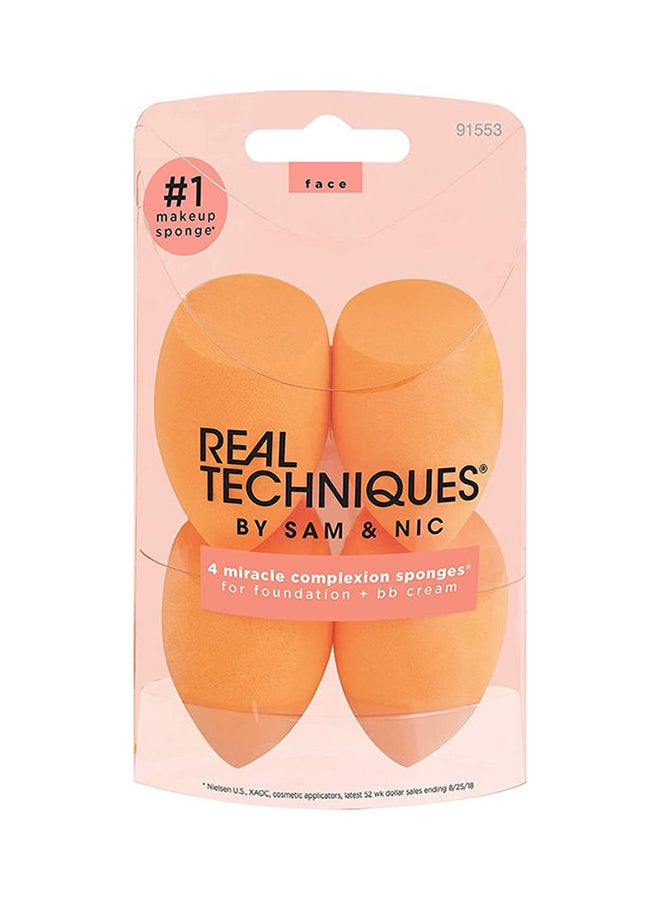 REAL TECHNIQUES 4 Miracle Complexion Sponges Orange - Image 2